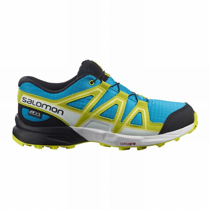 Salomon SPEEDCROSS CLIMASALOMON™ WATERPROOF Zapatillas Trail Running Niños - Azules / Verde - Colomb